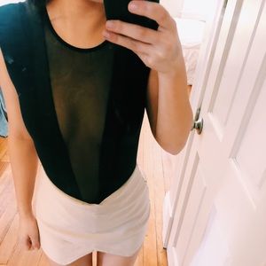 American Apparel Mesh Black Bodysuit